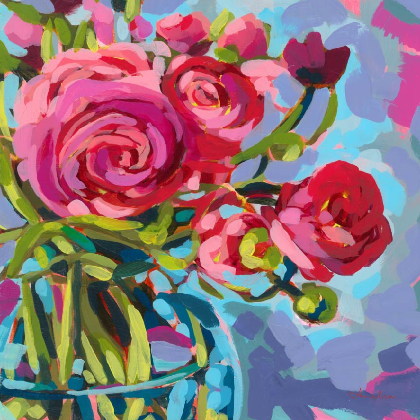 Pink Ranunculus, Tiny Greeting Card Pack