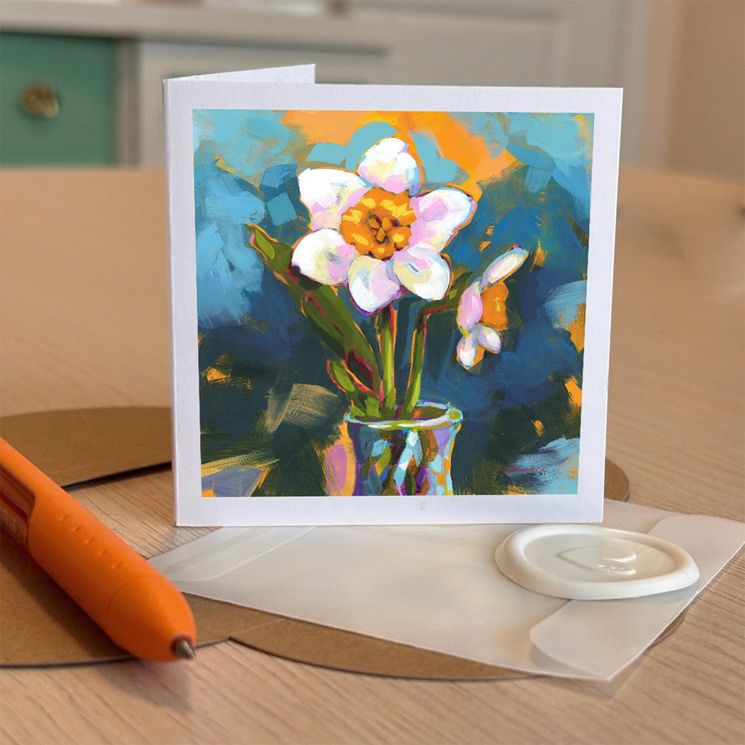 2 Daffodils, Tiny Greeting Cards
