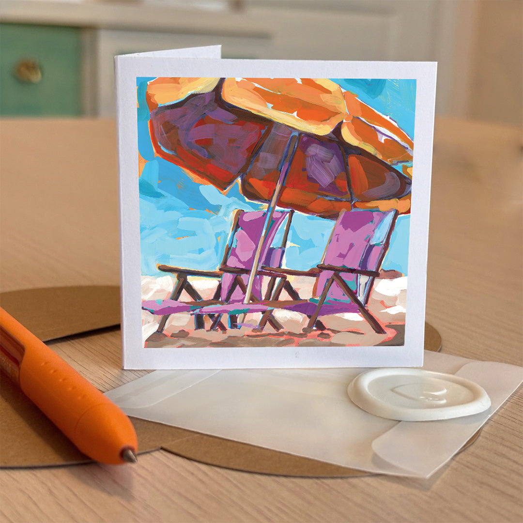 Beach Umbrella Tiny Greeting card