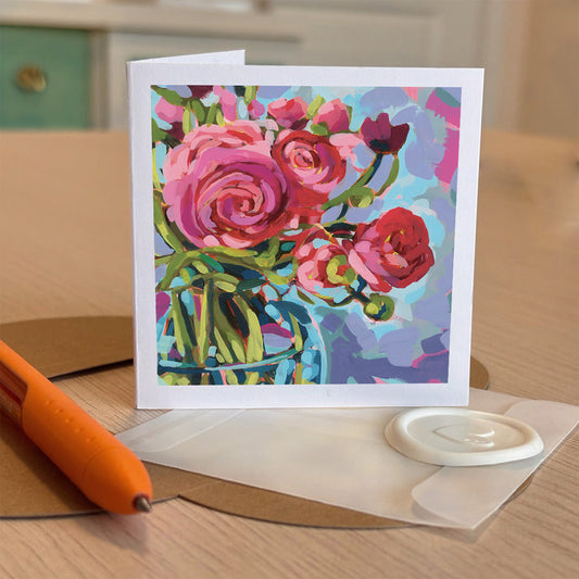 Pink Ranunculus Tiny Greeting card