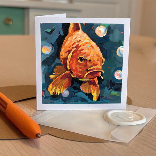Golden Koi Tiny Greeting card