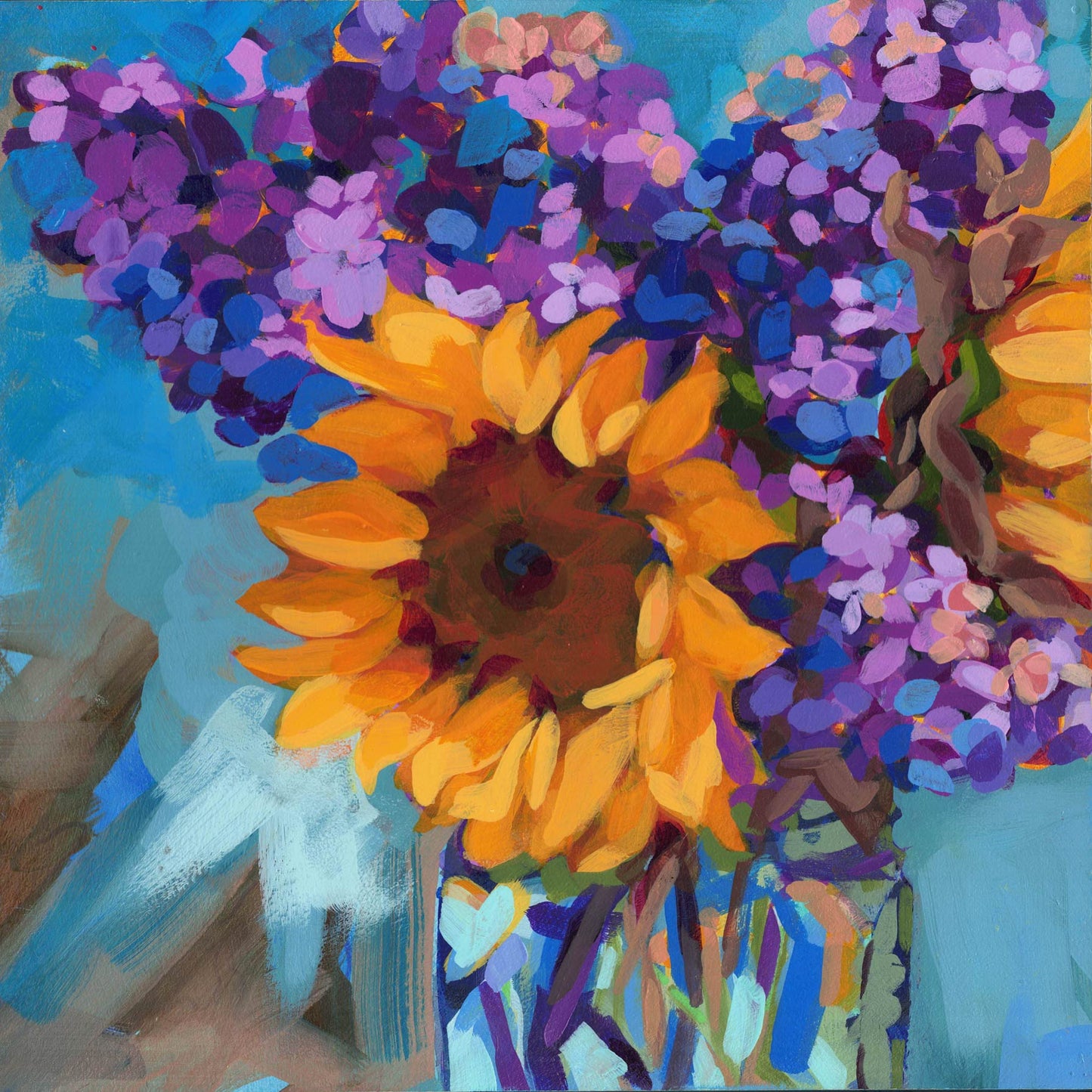 Sunflower & Lilacs, Original