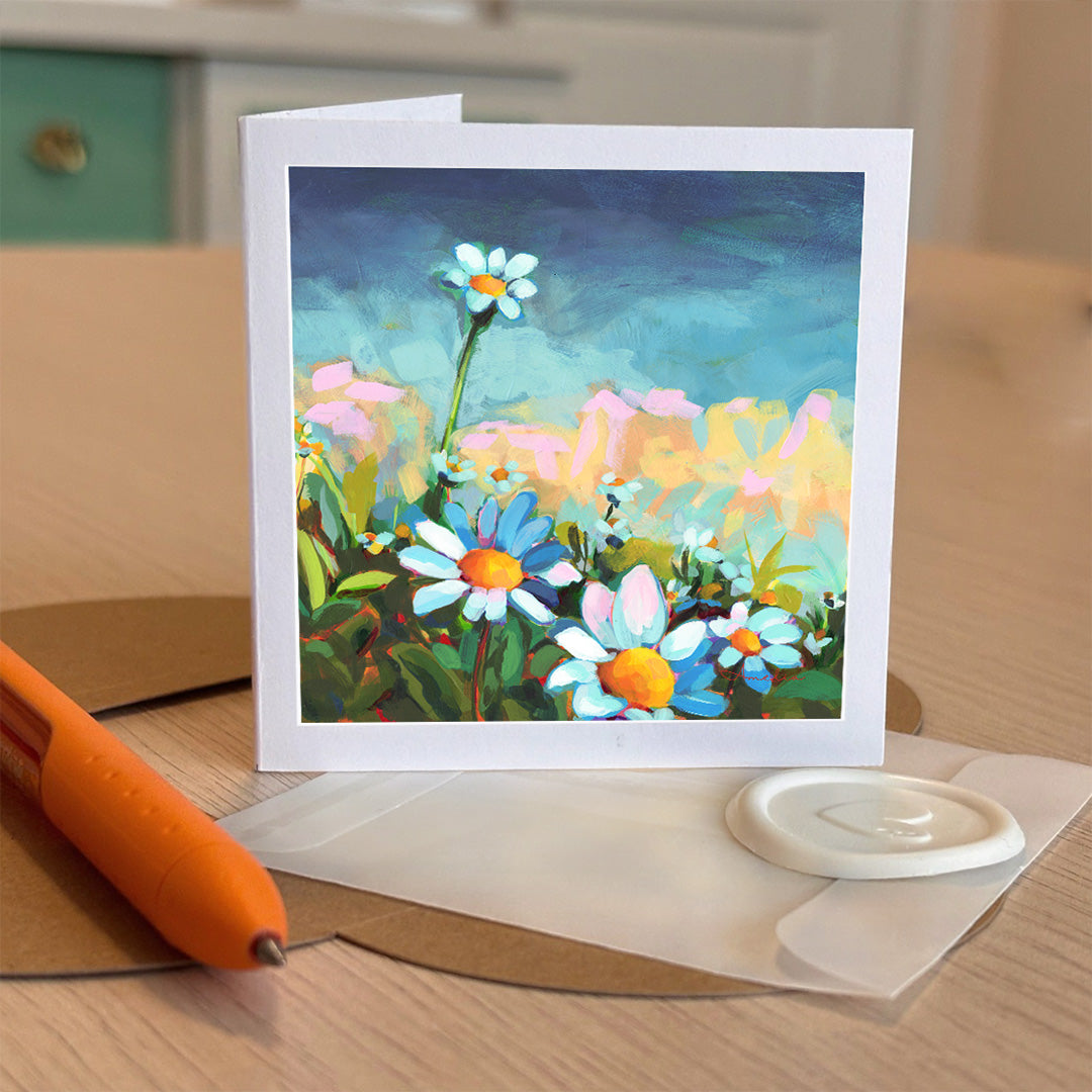 Daisy Field, Tiny Greeting Card