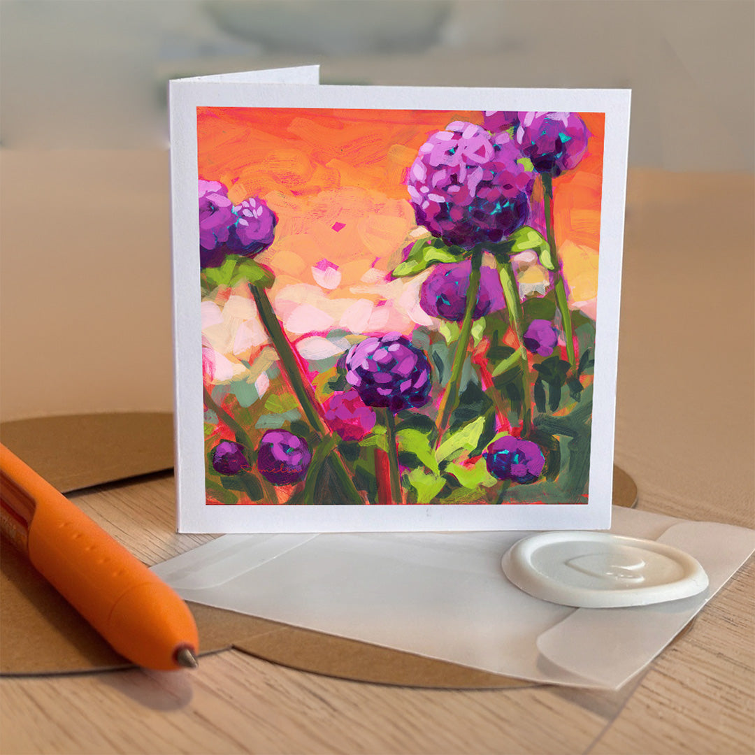 Thistle Flower Fields Tiny Greeting Card