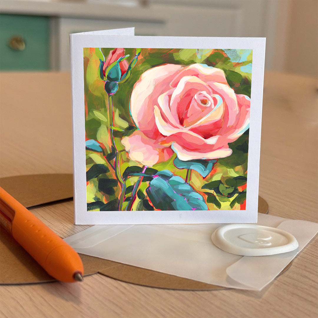 Solo Rose Tiny Greeting Card