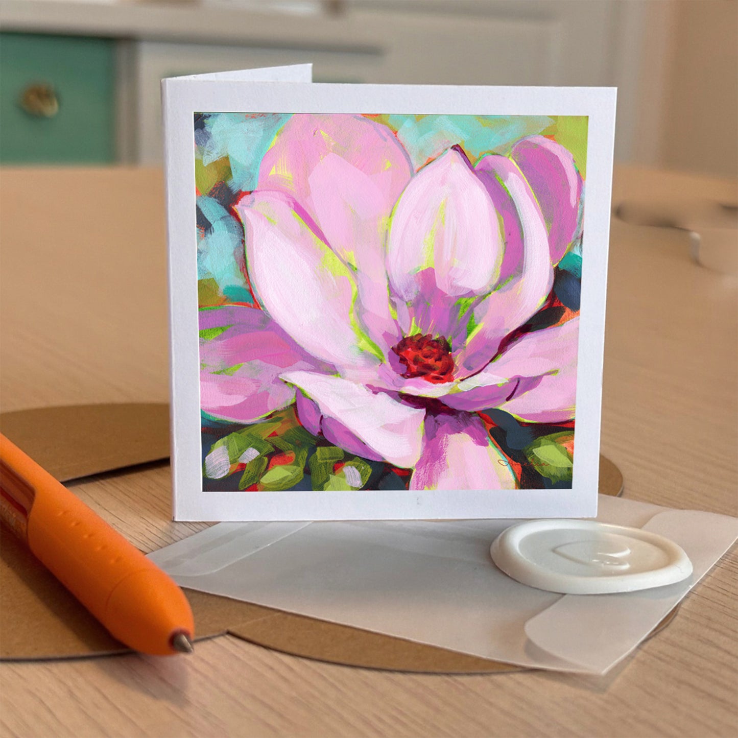 Magnolia Flower Tiny Greeting Card