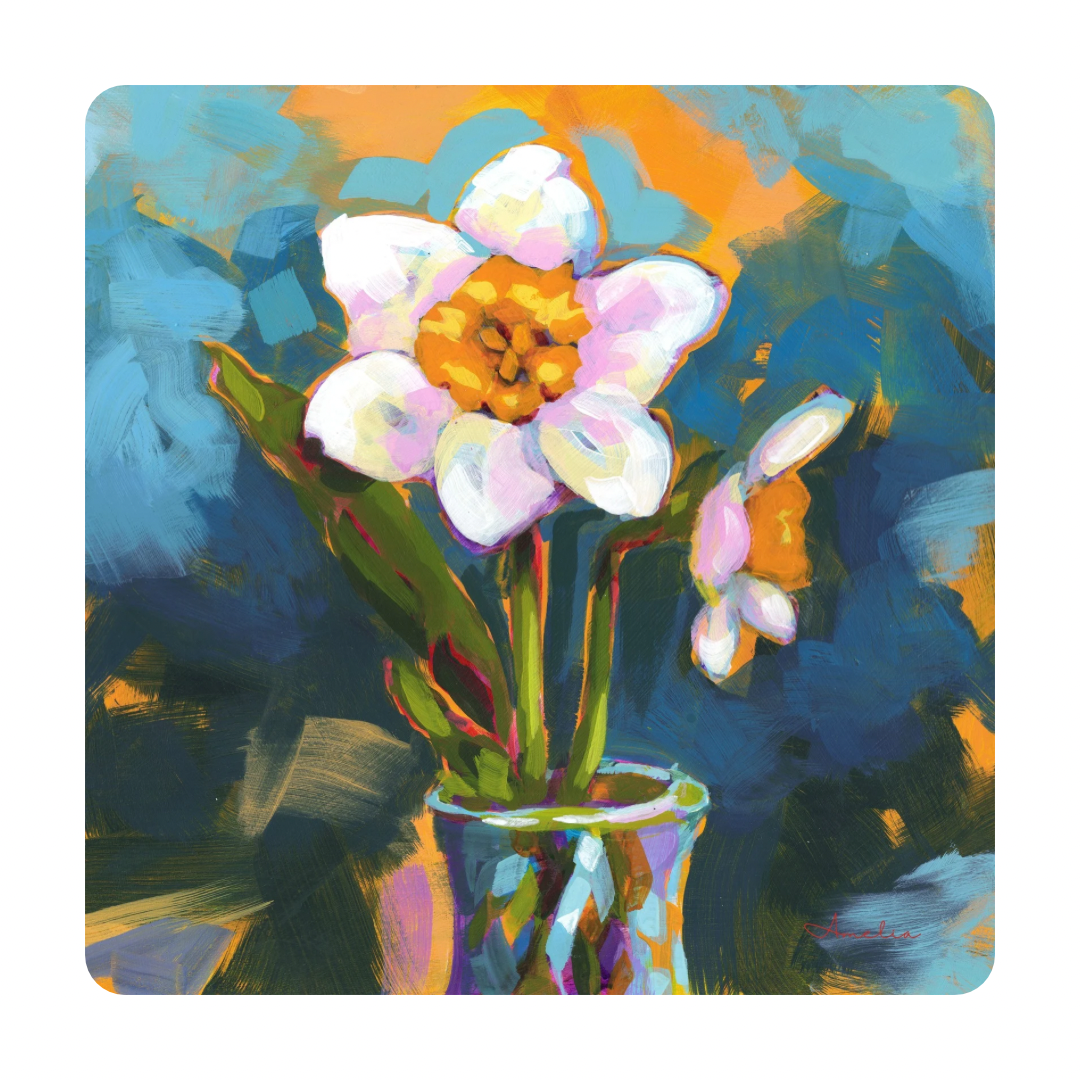 2 Daffodils, Tiny Greeting Cards