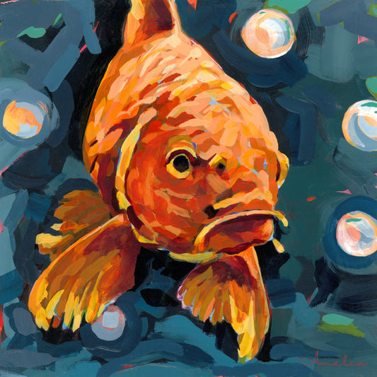 Golden Koi Tiny Greeting card